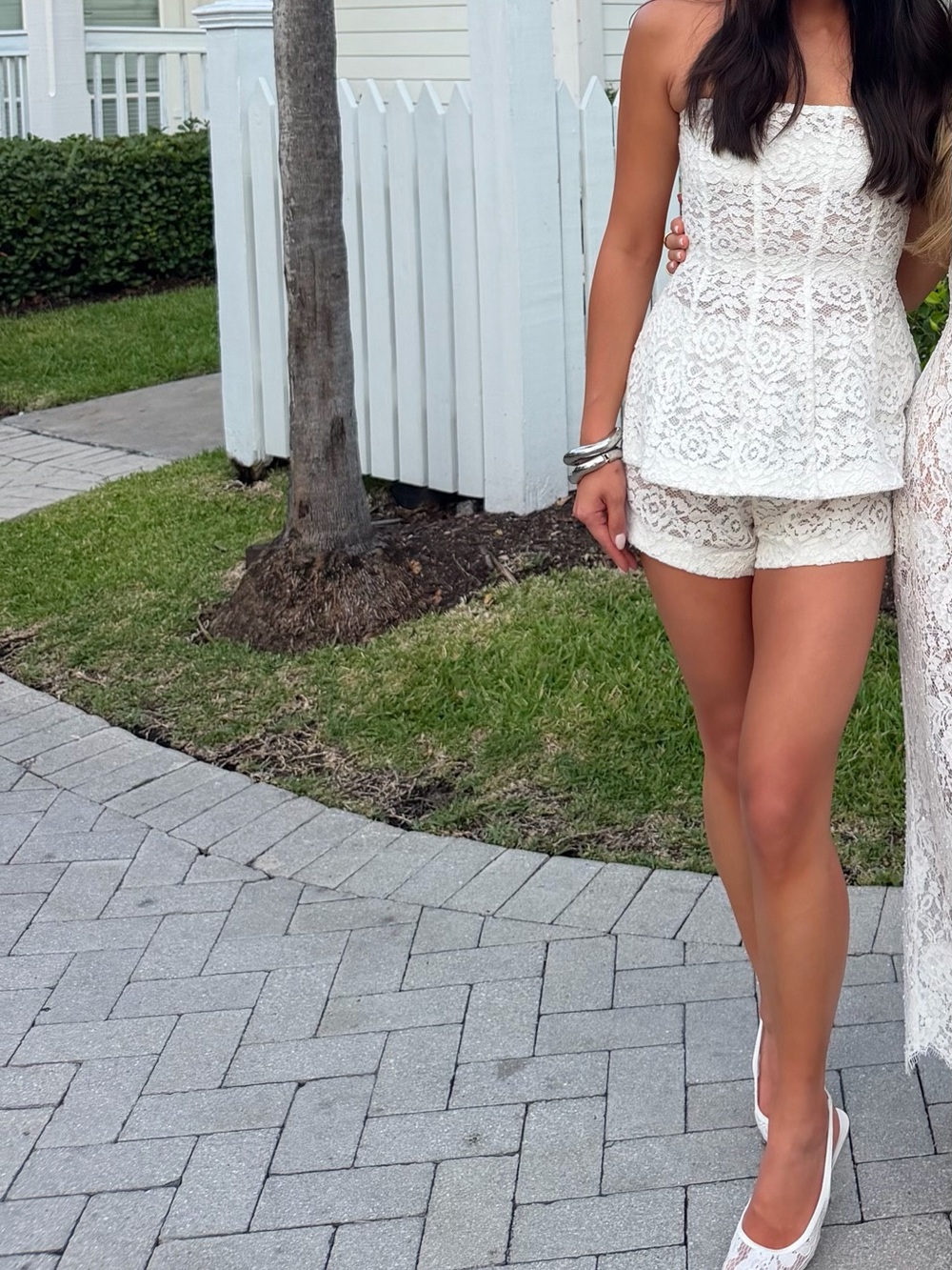 V. Chapman White Lace Strapless Peplum Mini Dress - Picture 6 of 6